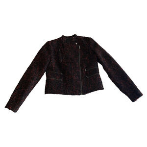Banana Republic Blazer Womens 8 / 10 Heavy Wool Red/Black Textured Sport Coat
